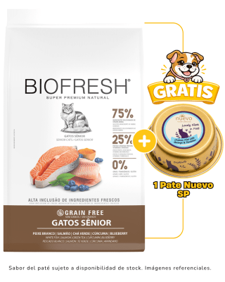 Biofresh Gato Senior Pescado Blanco 1.5kg + 1 pate Nuevo 85 gr gratis