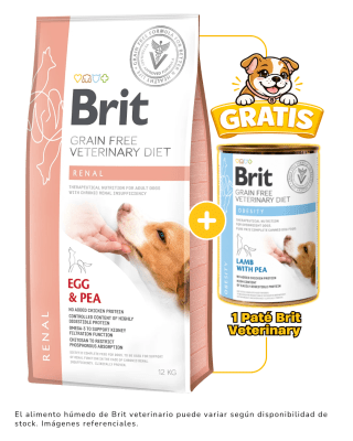 Brit GF VET Diet Dog Renal 12kg + 1 paté Brit Veterinary 400 gr gratis