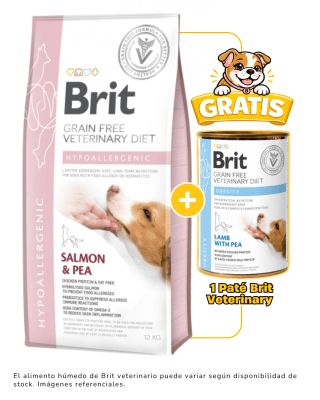 Brit GF Vet Diet Dog Hypoallergenics 12kg + 1 paté Brit Veterinary 400 gr gratis