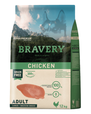 BRAVERY CHICKEN ADULT LARGE/MEDIUM BREEDS 12kg