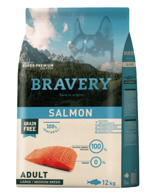 BRAVERY SALMON ADULT LARGE/MEDIUM BREED 12kg