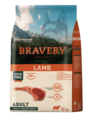 BRAVERY LAMB ADULT LARGE/MEDIUM BREED 12kg