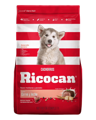 Ricocan Cachorro sabor Carne y Leche - Razas medianas y grandes 15kg