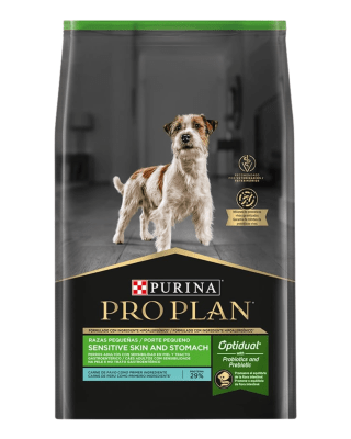 Pro Plan Sensitive Skin and stomach PAVO razas pequeñas 3 Kg