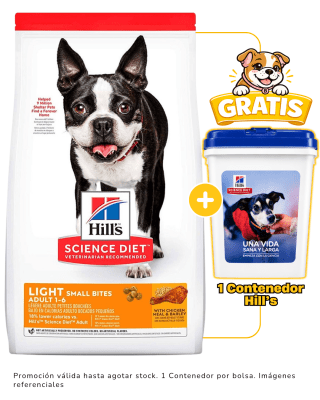 Hills SD Canine Adult Light Small Bites 6.8kg + 1 contenedor Hill's gratis