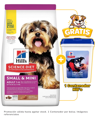 Hills SD Adult Small & Mini - Lamb & Rice 7kg + 1 contenedor Hill´s gratis
