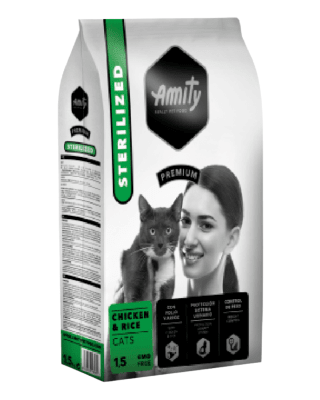 AMITY CAT PREMIUM STERILIZED CATS CHICKEN & RICE 1.5kg
