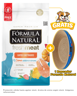 Formula Natural Fresh Meat Gato Adulto Castrado Salmón 10.1kg + 1 rascador Formula Natural gratis