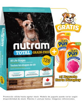 T28 NUTRAM TOTAL GRAIN FREE - SALMÓN & TROUT SMALL DOG 5.4kg + 1 juguete Hartz gratis