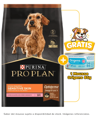 Pro Plan Sensitive Skin Razas Pequeñas 3Kg + 1 mousse Origens 85g gratis