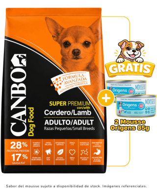 Canbo Adulto Super Premium con Cordero Razas Pequeñas 7kg + 2 mousse Origens 85g gratis