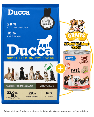 Ducca Adulto Super Premium 15kg + 1 paté Unidog gratis