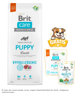 BRIT CARE PUPPY LAMB HYPOALLERGENIC 12kg + 1kg & snack gratis