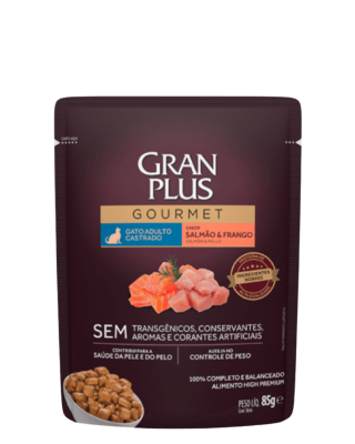 Gran Plus Gourmet Húmedo - Castrato Salmón y Pollo Sachet 85gr