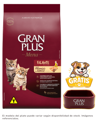 Gran Plus Gato Cachorro Pollo 1kg + 1 plato gratis