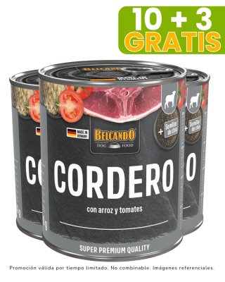 Belcando Cordero arroz y tomate (Lata) - 800gr promoción 10 + 3 gratis