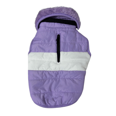 Ropa PO - Casaca con Capucha color Lila con Blanco