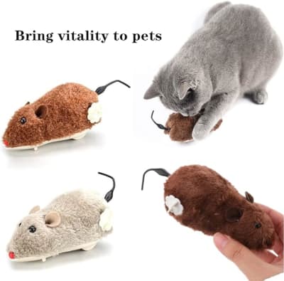 Juguete para Gato - Ratón de Peluche a cuerda