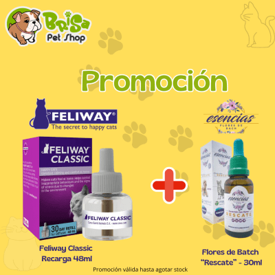 Promo Feliway Classic Recarga + Flores de Bach 
