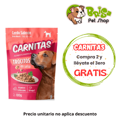 PROMO Mimma Carnitas Dog Trocitos Salsa de Cerdo y Salmón 100gr