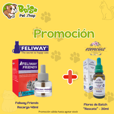 Promo Feliway Friends Recarga + Flores de Bach Rescate