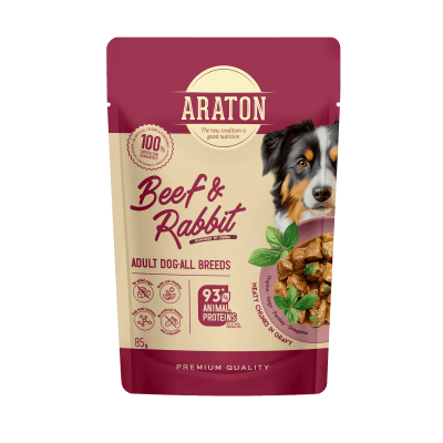 Araton Pouch Dog Beef & Rabbit 85gr