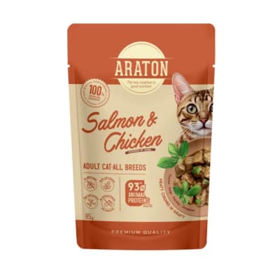 Araton Pouch Cat Adult Salmon & Chicken 85gr
