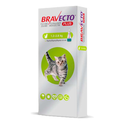 Bravecto Plus Pipeta Antipulgas para Gato - 1.2kg a 2.8kg