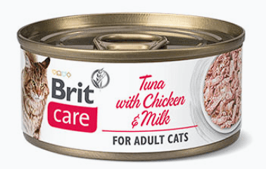 Brit Care Cat Adulto Tuna with Chicken and Milk (Lata 70gr)  - ALIMENTO HÚMEDO GATOS