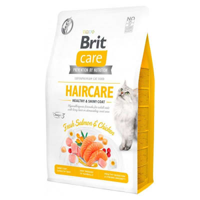 BRIT CARE CAT HAIRCARE HEALTHY & SHINY COAT 2kg - ALIMENTO PARA GATOS