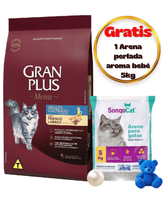Gran Plus Gato Adulto Castrado Pollo & Arroz 3kg - Promo Arena Sonqocat