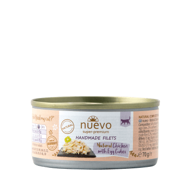 Nuevo SP Gato Handmade Natural  Pollo con Cubos de Huevo 70gr