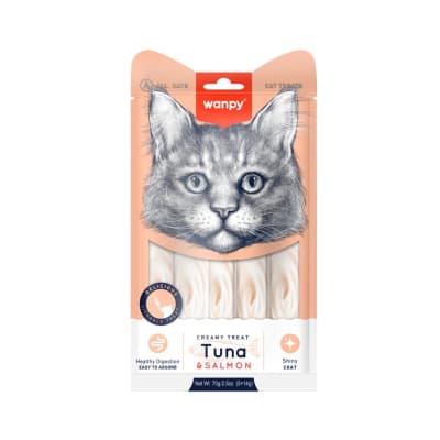 WANPY PARA GATOS TREAT CREMOSO ATÚN Y SALMÓN - 70gr