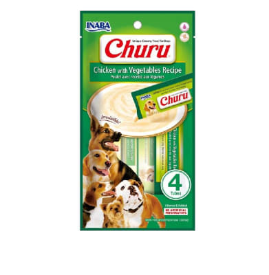 Snack Churu para perro pollo con vegetales (1 paquete contiene 4 tubos)