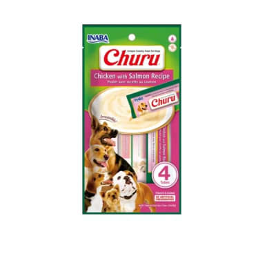 Snack Churu para perro de pollo con salmón (1 paquete contiene 4 tubos)
