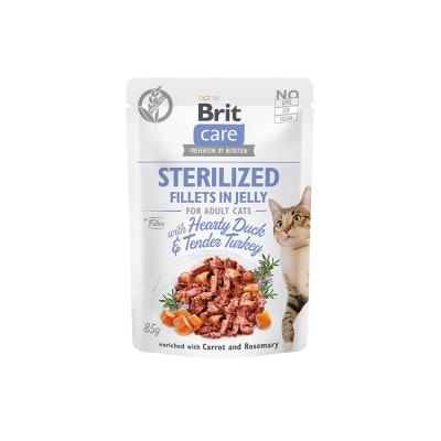 Brit Care Cat Sterilized - Filetes de Pato y Pavo - 85gr