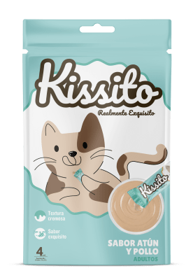 Kissito Adulto Sabor Atún y Pollo (4 tubitos) - 56gr
