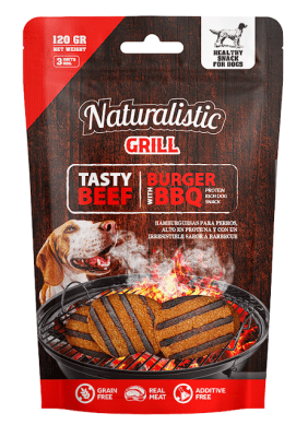 Naturalistic Dog Grill Tasty Beef Burguer with BBQ 100gr