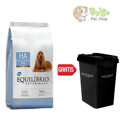 Equilibrio Veterinary Dog Hypoallergenic (HA) 7.5kg + Contenedor