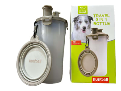 NUNBELL BEBEDERO PORTATIL 3 EN 1 COMIDA Y AGUA