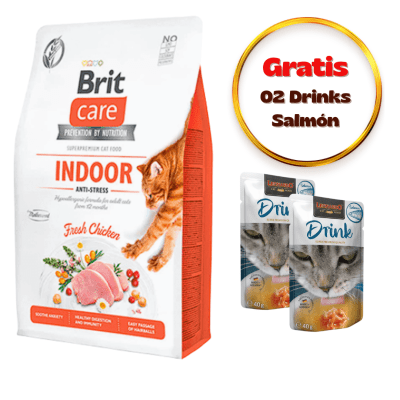 Brit Care Cat Indoor Anti-Stress Chicken 7kg - Promo Drink