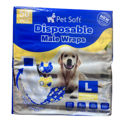 Pañales para perro (Macho) Pet Soft (50 unid) - Large