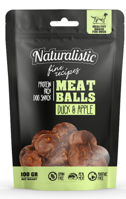Naturalistic Dog  Fine Recipes Meat Balls Duck and Apple 100gr