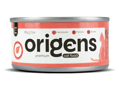 Origens Gato Mousse Babby Classic Pollo, Atún y Zanahoria 85Gr