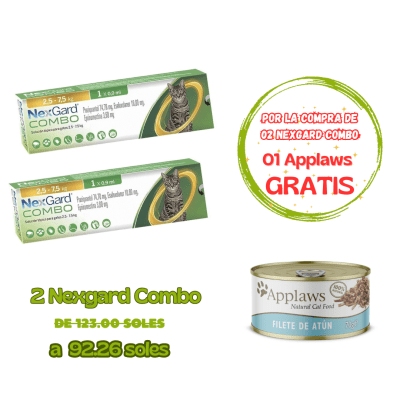 Nexgard Combo Pipeta para Gato de 2.5kg a 7.5kg - Promo Pack de 2