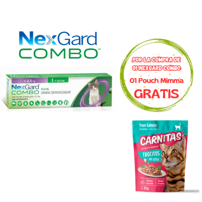 Nexgard Combo Pipeta para Gato hasta 2.5 Kg - Promo Mimma