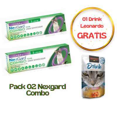Nexgard Combo Pipeta para Gato hasta 2.5kg - Promo Pack de 2 (Drink)