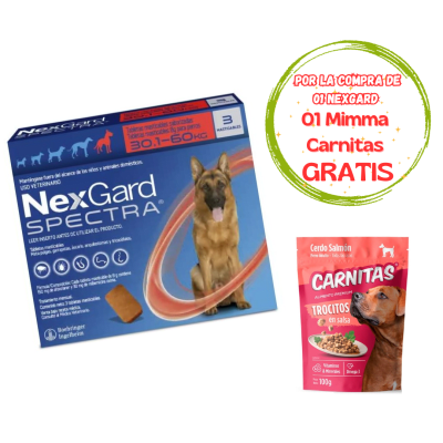 Nexgard Spectra por 3 tabletas para perros de 30.1kg a 60kg - Promo Mimma