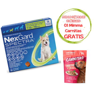 NEXGARD SPECTRA PARA PERROS DE 7.6 a 15kg - 3 TABLETAS - Promo Mimma