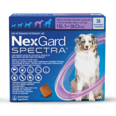 NEXGARD SPECTRA PARA PERROS DE 15.1 A 30KG - 3 TABLETAS